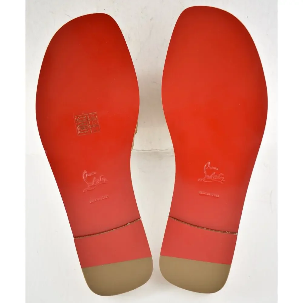 Christian Louboutin Chambelimule Donna Flat Tera Brown Leather Slide Sandal 36 - Picture 16 of 16